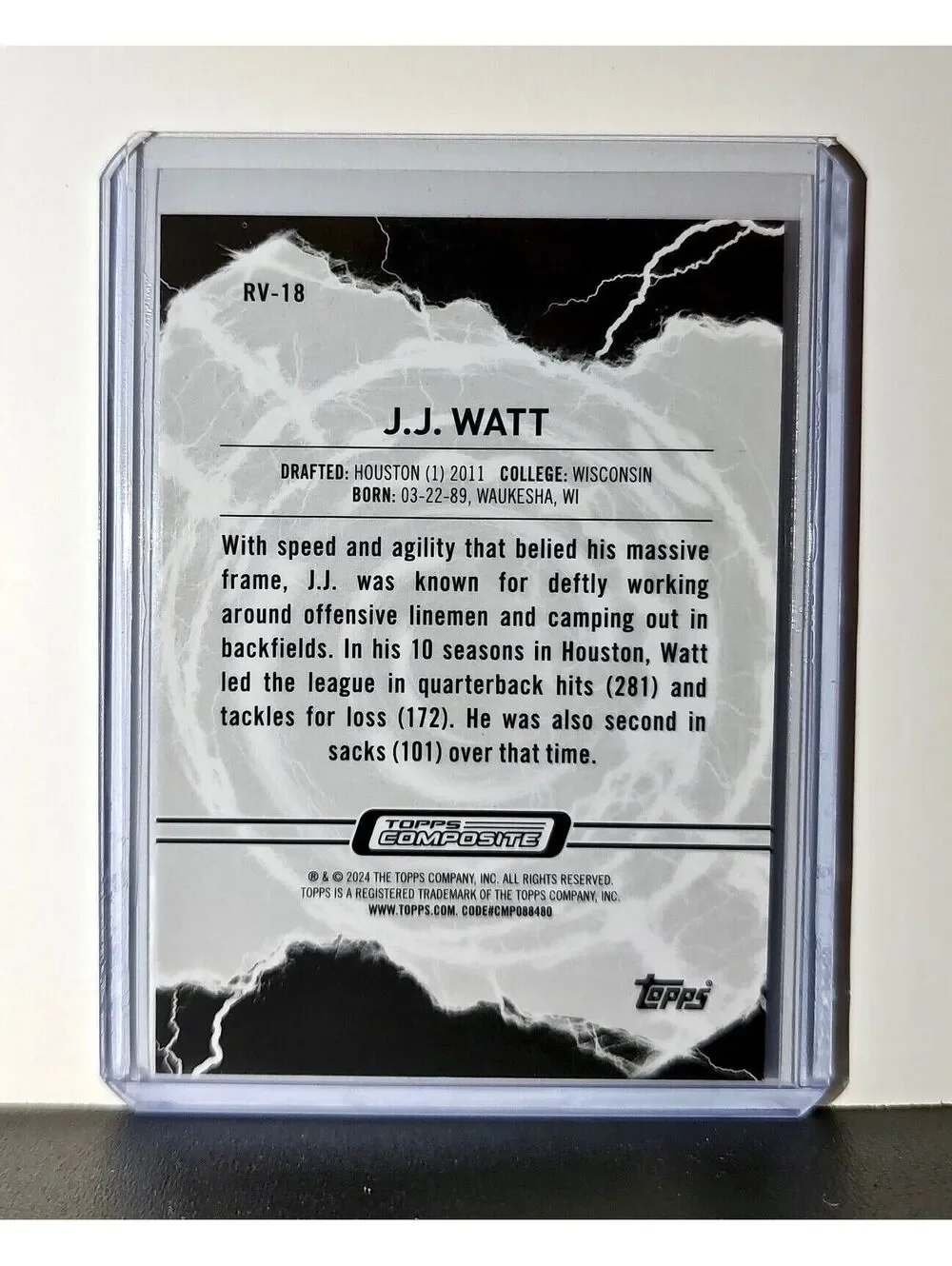 J.J. Watt 2023 Topps Resurgence Voltaic NFL #RV-18 Card Los Angeles Raiders